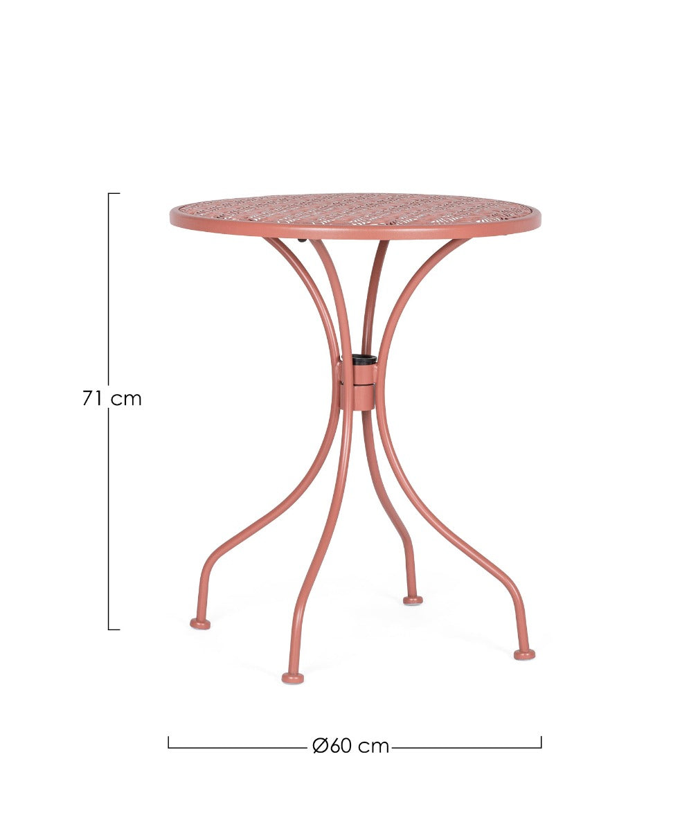 TAVOLO DA GIARDINO LIZETTE ROSA BITTER 60CM