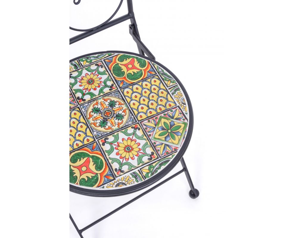 SET TAVOLO DA GIARDINO NAXOS D.60CM + 2 SEDIE PIEGHEVOLI NAXOS