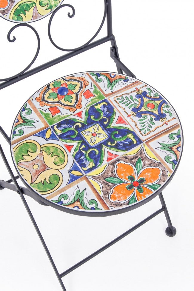 SET TAVOLO DA GIARDINO PALOMA D.60CM + 2 SEDIE PIEGHEVOLI PALOMA