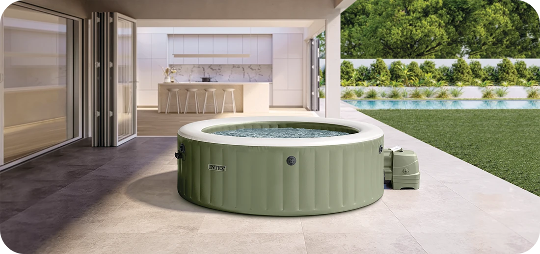 Intex Spa Idromassaggio PureSpa Bubble Massage 8 Posti Verde Oliva
