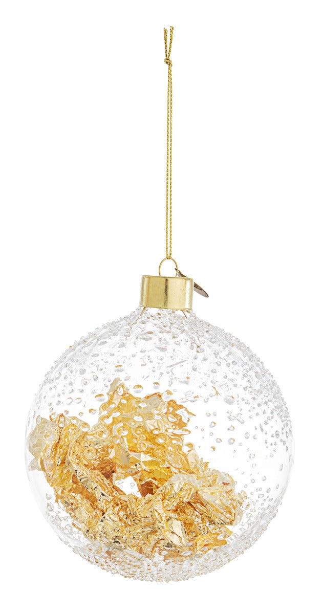 PALLINA IN VETRO YANA TRASPARENTE/ORO 10CM
