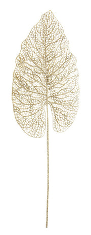 RAMO CON FOGLIA CUORIFORME ORO 62CM