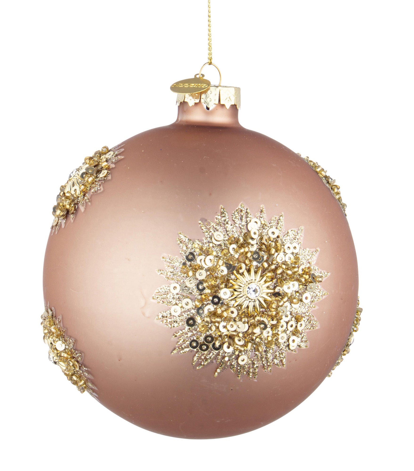 PALLINA DI NATALE FAIRY ORO ROSA D10CM