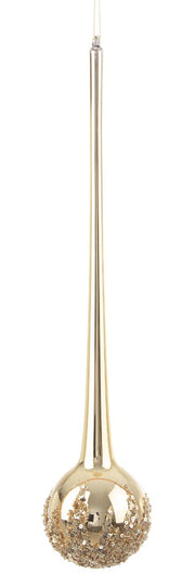PENDAGLIO BOLLA IN VETRO CON DECORAZIONI ORO CHIARO D.7.8CM