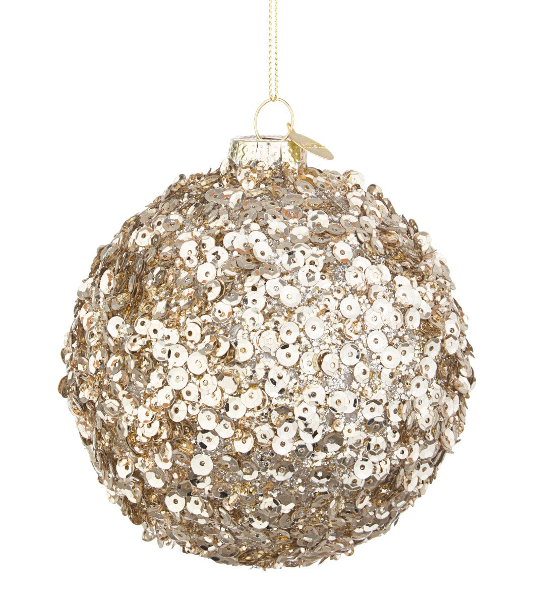 PALLINA IN VETRO ORO GLOW 10CM