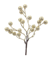 RAMO MYRANDA CON BACCHE CHAMPAGNE 20CM