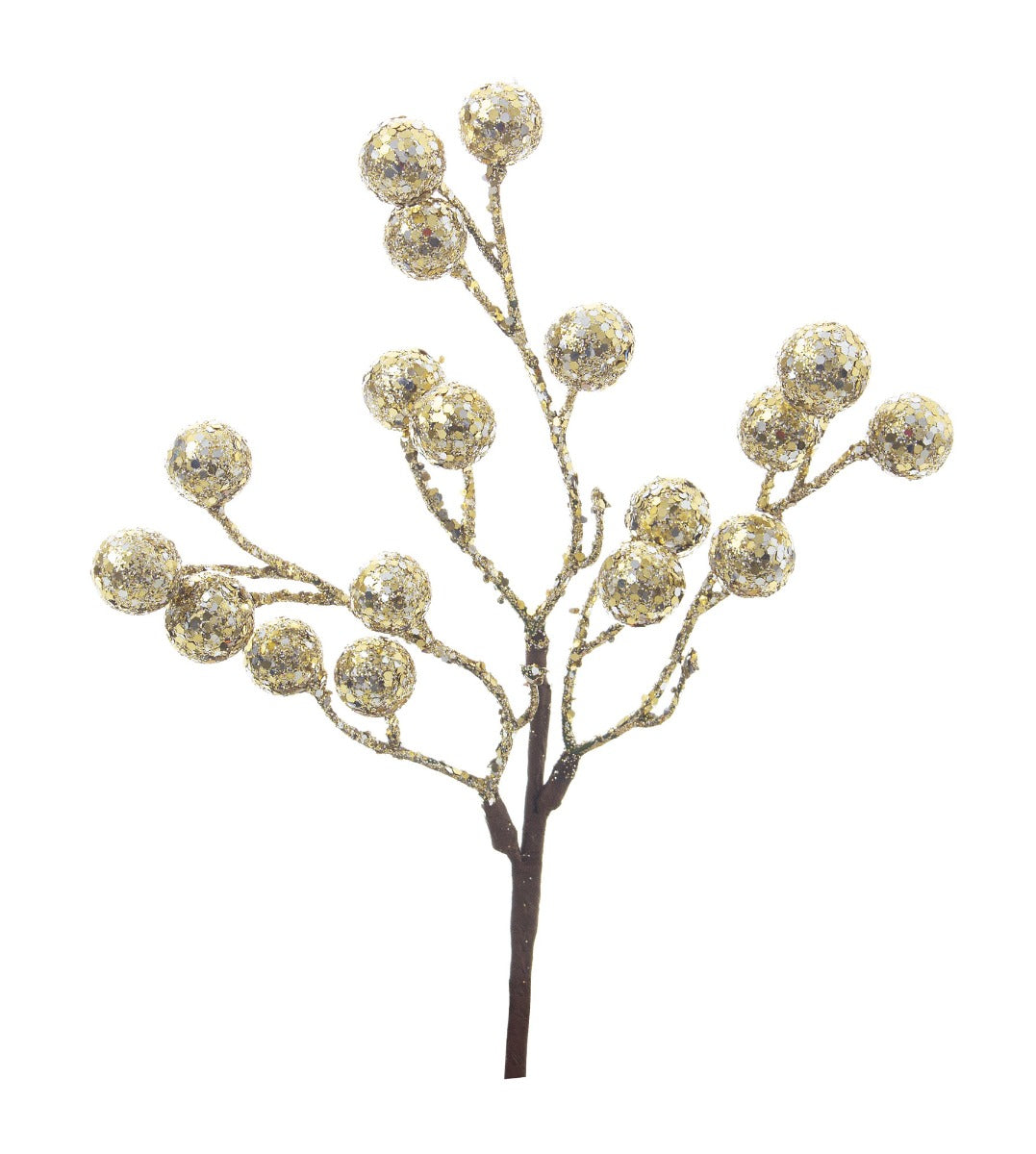 RAMO MYRANDA CON BACCHE CHAMPAGNE 20CM