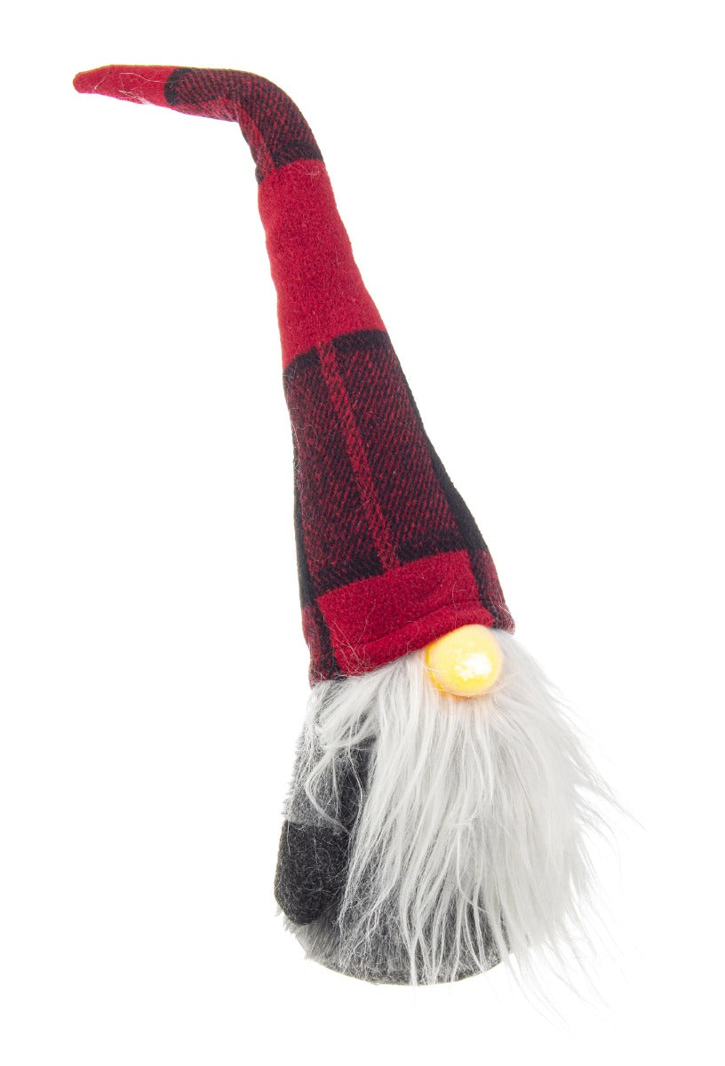 BABBO DI NATALE GERALD ROSSO SCACCHI 55CM