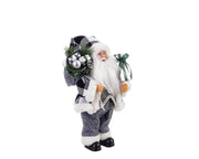 BABBO NATALE ELTON STAND GRIGIO S IN METALLO E POLIESTERE H30CM