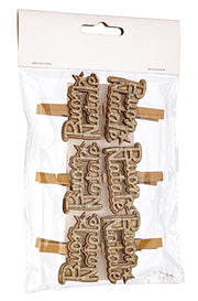 MOLLETTE CON SCRITTA BUON NATALE ORO 6PZ