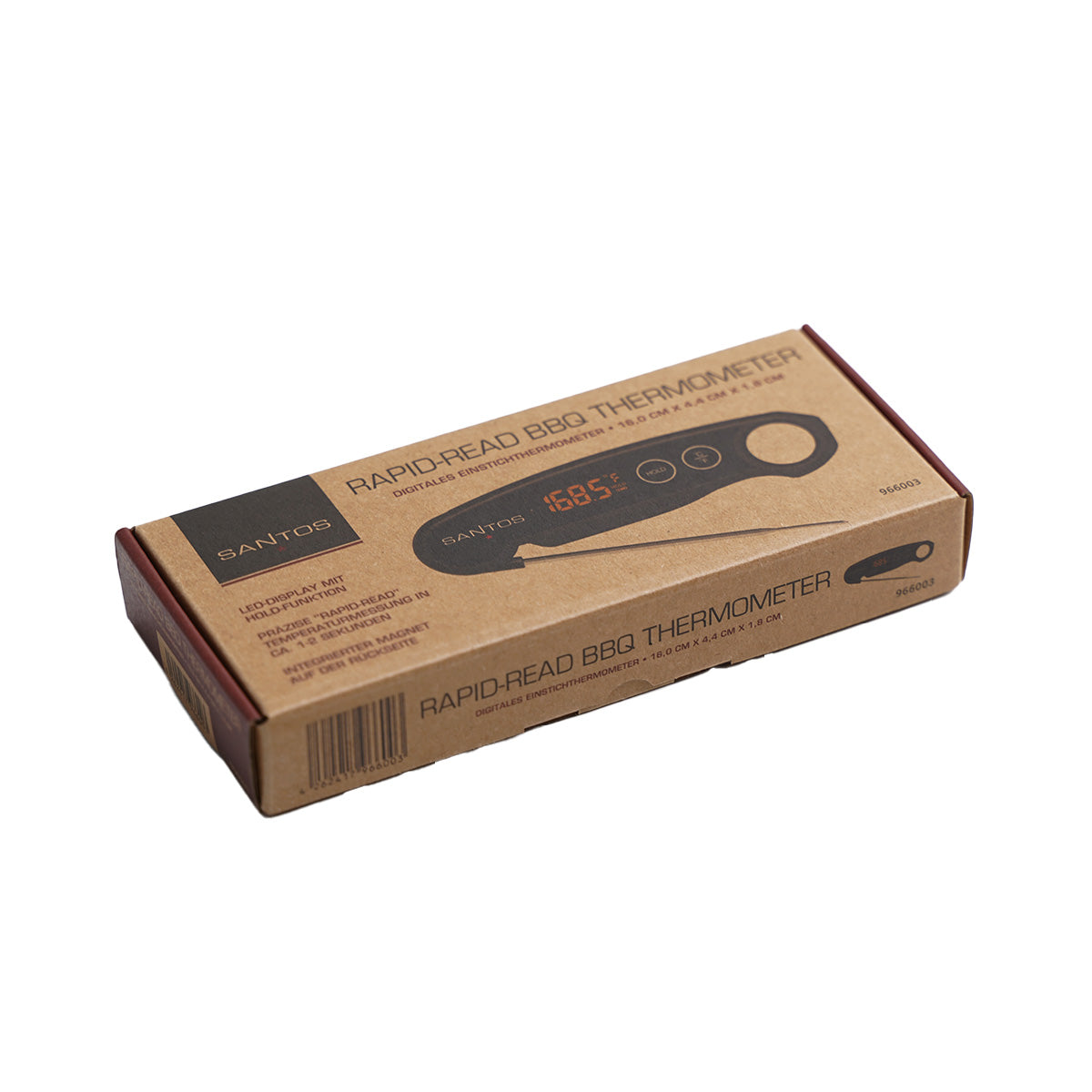 Termometro Digitale BBQ Lettura Rapida 16x1.8x4.4cm Santos
