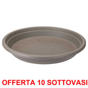 OFFERTA 10 SOTTOVASO UNIVERSAL SAUCER ROUND 35CM TAUPE