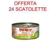 OFFERTA 24 SCATOLETTE CIBO UMIDO GATTO ADULTO NATURA TONNO/PAPAYA 70GR