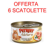 OFFERTA 6 SCATOLETTE CIBO UMIDO GATTO NATURA TONNO ROSA/PATATE 140 GR