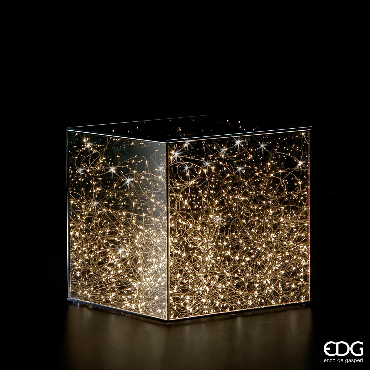 LAMPADA CUBO DECORATIVA 150LED 30X30X30CM ORO