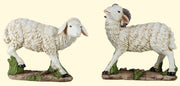 Pecora in Resina Bianca 19x7x13 cm e 15,5x7x16 cm