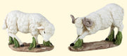 Pecora in Resina Bianco Verde cm 12,5x4,5x8 e cm 11x4,5x7,5
