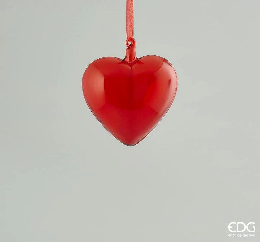 Decorazione Cuore Vetro Soffiato D10 Rosso EDG
