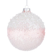 PALLINA DI NATALE IN VETRO BREZZA D.10CM ROSA E BIANCA