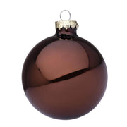 PALLINA DI NATALE IN VETRO D.8CM MARRONE LUCIDO