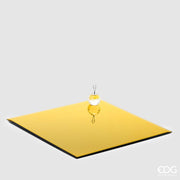 PORTACANDELE CON BASE SPECCHIO QUADRATA 35X35CM