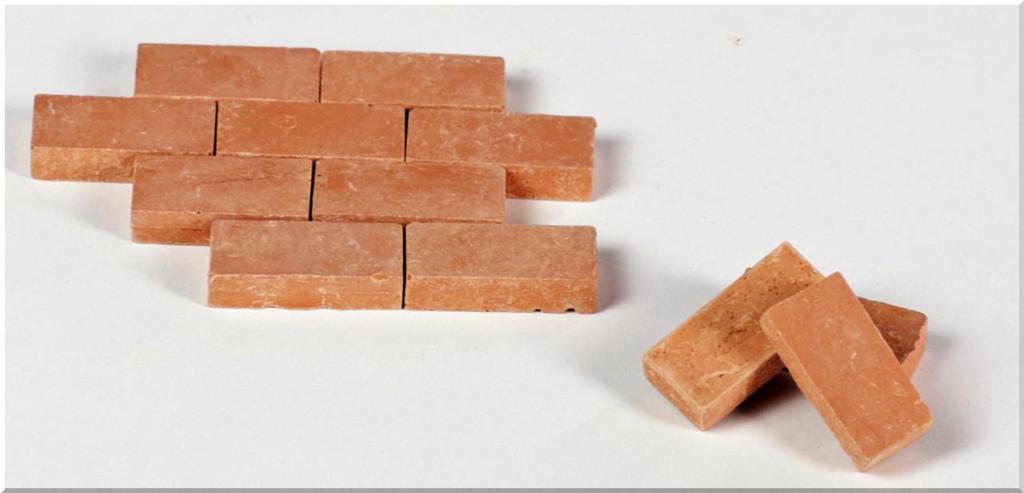 MATTONI RESINA COLOR TERRACOTTA  MM. 30X13  SET 12 PZ PER PRESEPE