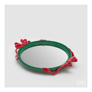 Vassoio Decorativo Ovale Fiocchi H5 L37 L28 Green Red EDG