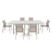 OFFERTA SET TAVOLO ALLUNGABILE 180/240X90 MIAMI GRIGIO+4 POLTRONE