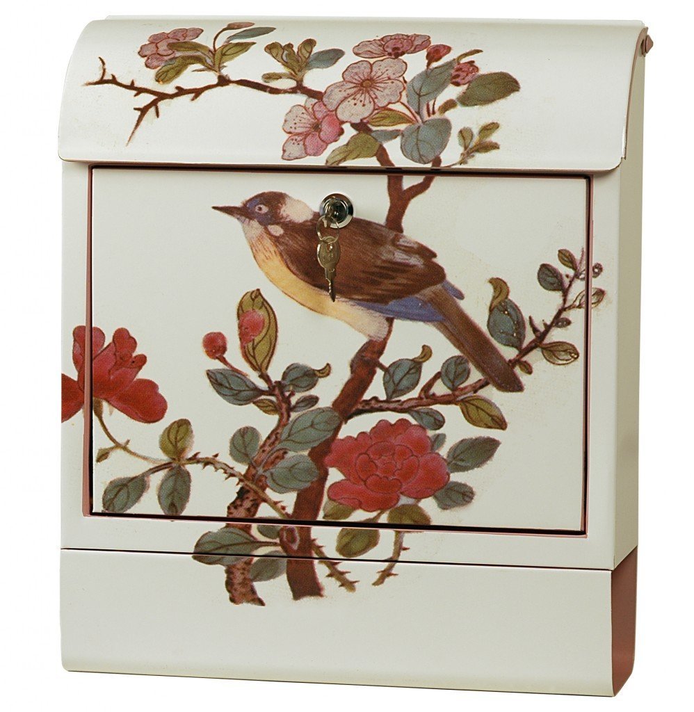 CASSETTA DELLA POSTA SONORA DECORATA UCCELLINO 45X38X12 CM