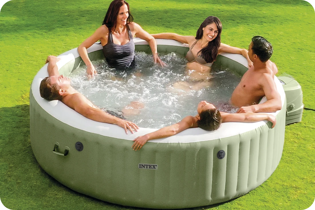 Intex Whirlpool mit Sprudelmassage, 6-Sitzer, Beige