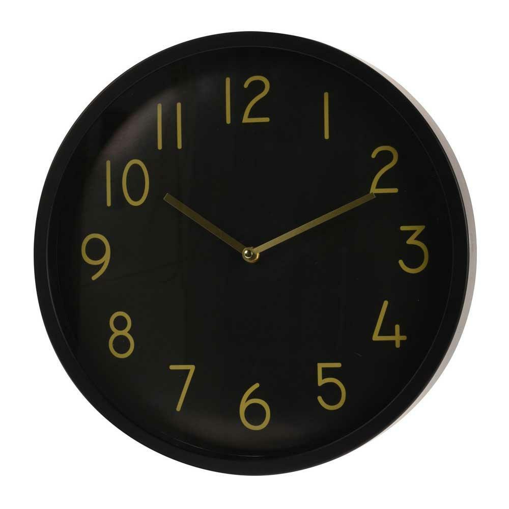 OROLOGIO DA PARETE NERO/ORO 38CM