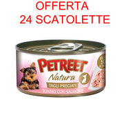 OFFERTA 24 SCATOLETTE UMIDO TAGLI PREGIATI CANE TONNO/SALMONE 85GR