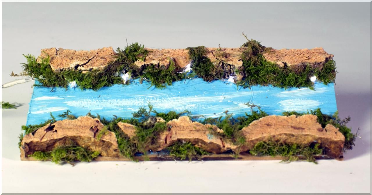 TRATTO FIUME DIRITTO CON LUCI 10X22CM