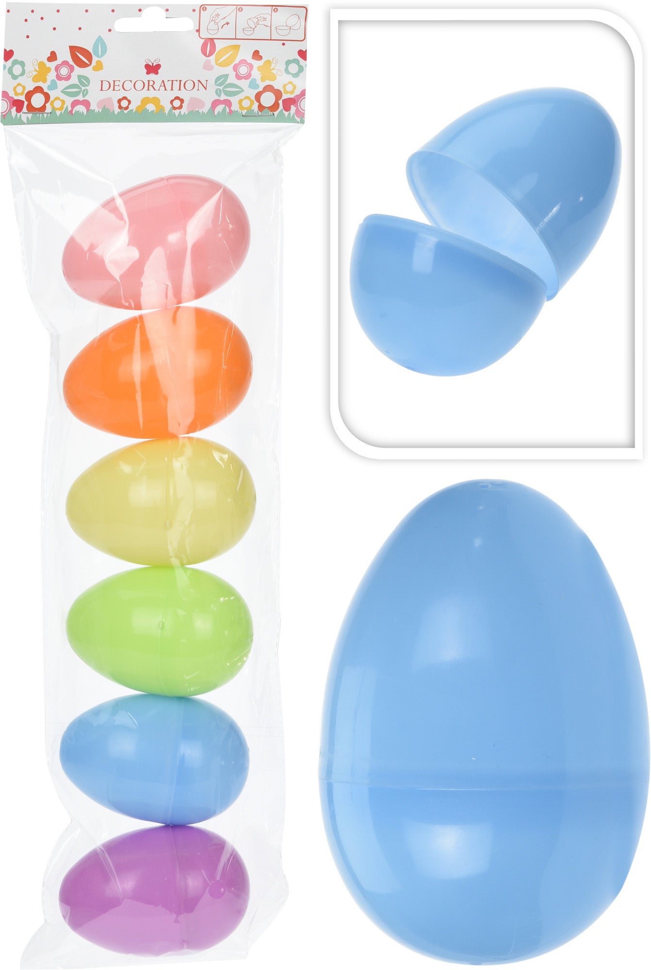 OFFERTA 3PZ UOVO APRIBILE 5X8 CM COLORI ASSORTITI (