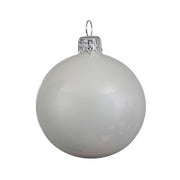 PALLINA DI NATALE IN VETRO BIANCO SMALTATO 8CM