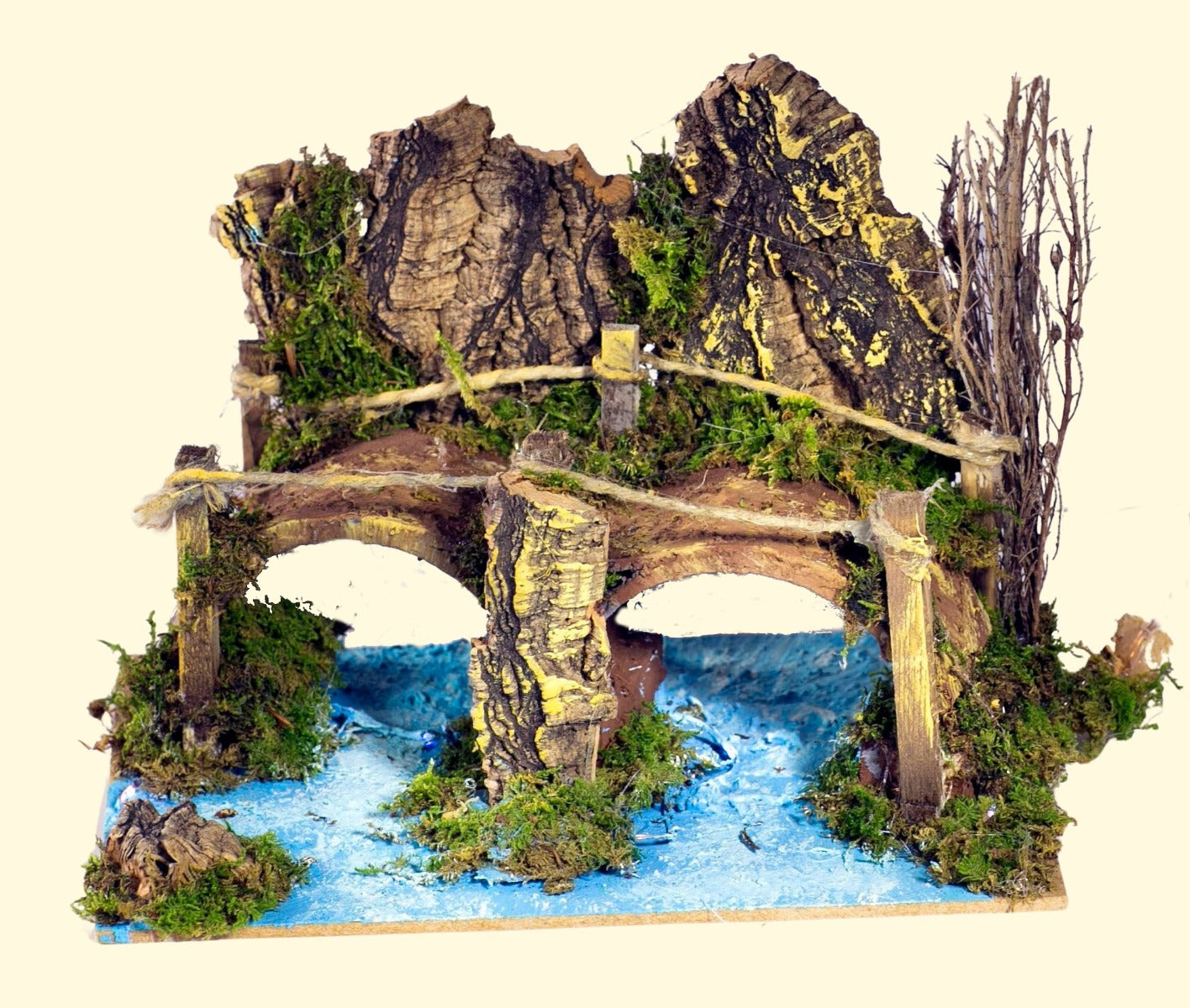 PONTE SU FIUME CM. 20X14X15,5 CON 5 LUCI A BATTERIA