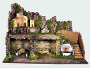 PRESEPE 76X40X54CM CON LUCI E FONTANA CON POMPA E PECORE