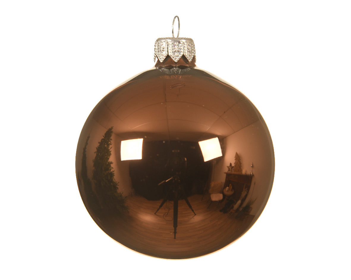 PALLINA DI NATALE BRONZO LUCIDA 10CM