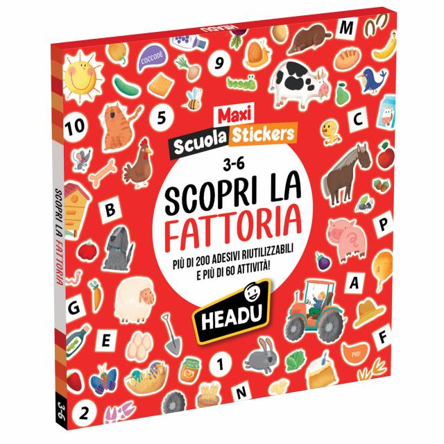 Maxi Scuola Stickers Scopri la Fattoria 3-6 Anni HEADU