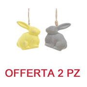 OFFERTA 2PZ DECORAZIONE APPENDIBILE CONIGLIO 3,5X6,5X7,5CM ASSORTITA