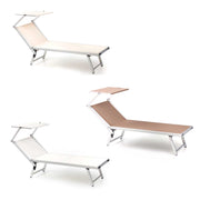 LETTINO DA SPIAGGIA CON PARASOLE 190X70X40 CM COLORE A SCELTA