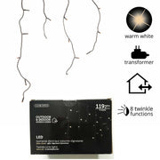 LUCI 119 MINI LED EFFETTO GHIACCIOLO BIANCO CALDO
