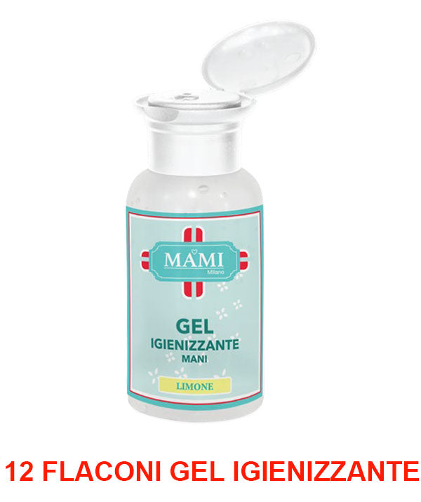 12 FLACONI GEL IGIENIZZANTE MANI AL LIMONE 80ML