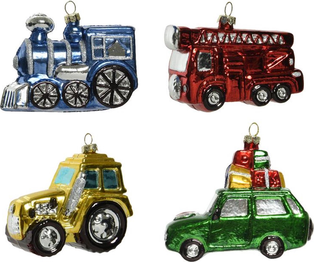 DECORAZIONE APPENDIBILE TRENO / AUTO / VIGILI DEL FUOCO / TRATTORE H8.5CM ASSORTITA 1PZ
