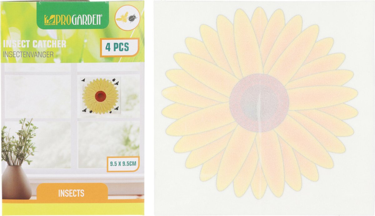 4 TRAPPOLE ADESIVE PER INSETTI 9CM GIRASOLE
