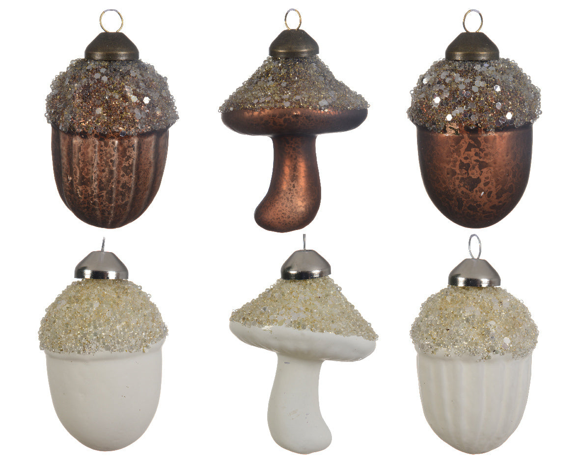OFFERTA 4 PENDAGLI GHIANDE/FUNGHI CON PERLINE ASSORTITI