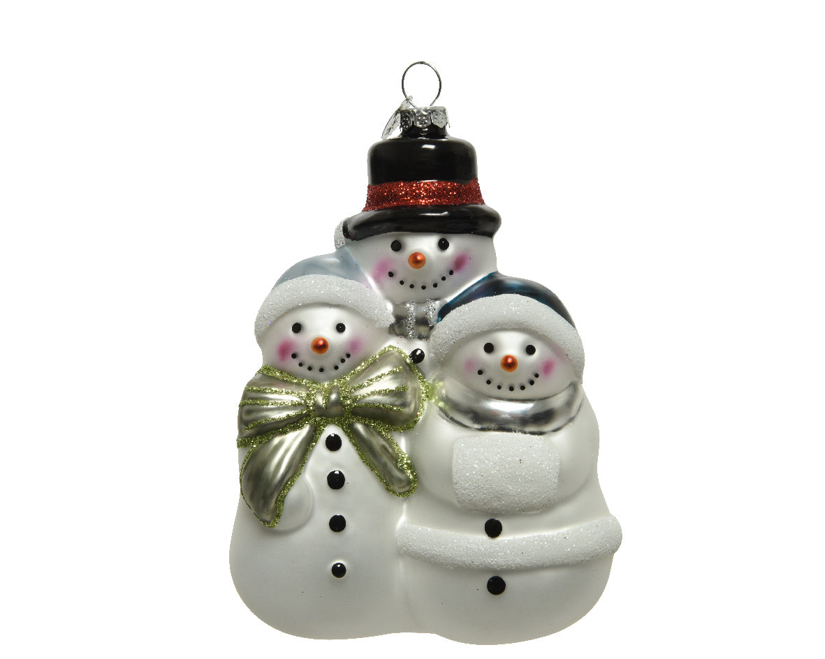 FAMIGLIA DI PUPAZZI DI NEVE APPENDIBILE H12CM