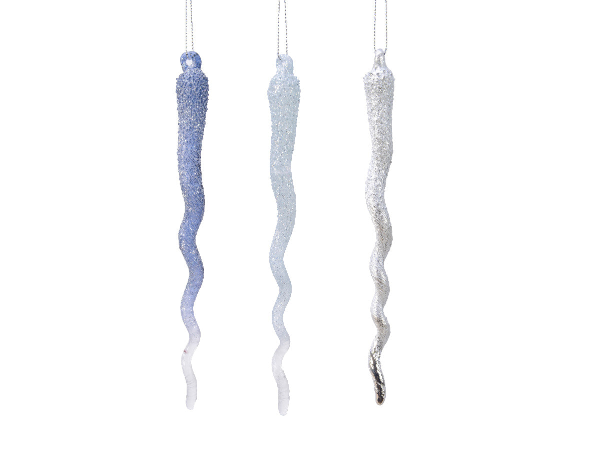DECORAZIONE STALATTITE STILE GHIACCIO COLORE ASSORTITO H17CM