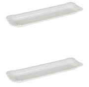 OFFERTA 2 PIATTI IN CERAMICA BIANCA 27X8CM