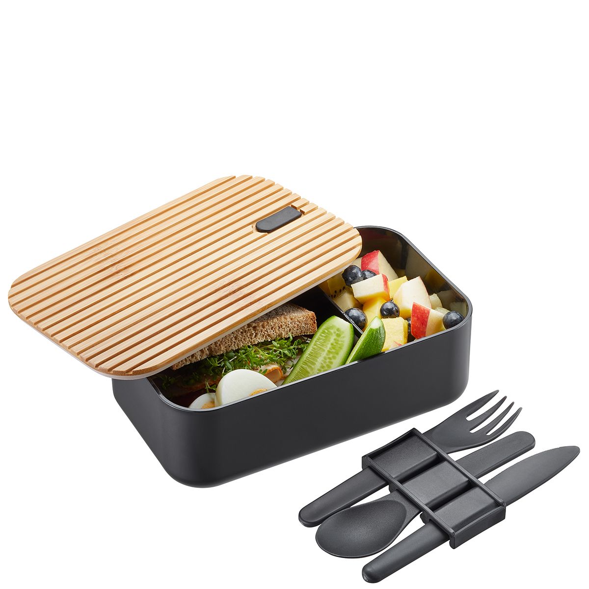 Lunch box ENVIRO 19.5x12x6.8cm 293g Nero Bambù Gefu